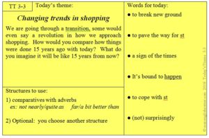 Todays Theme TT 3-3 Changing trends in shopping Single card image yellow MEC maxenglishcorner